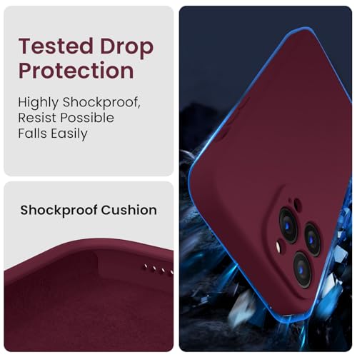 Image of FireNova Designed for iPhone 13 Pro Case, Silicone Upgraded [Camera Protection] Phone Case, Soft Anti-Scratch Microfiber Lining Inside, 6.1 inch, Plum
