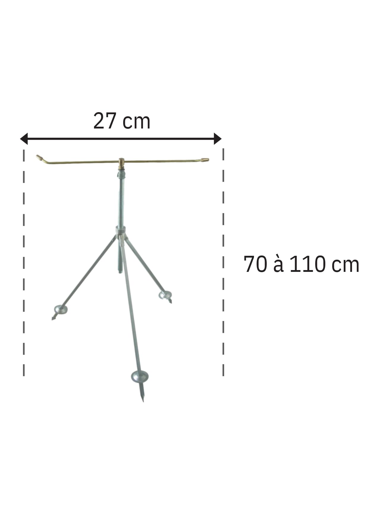 Boutté 0184255 TH Arroseur rotatif sur trépied hauteur 70 cm tout métal