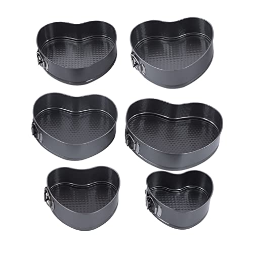 Springform Pan Heart Shape Mini Cheesecake Pan Set Of 6, Cake Pan Heart Baking Molds Accessories With Spring Buckle,Air Fryer & Christmas,Valentine's Day Baking #TOP7