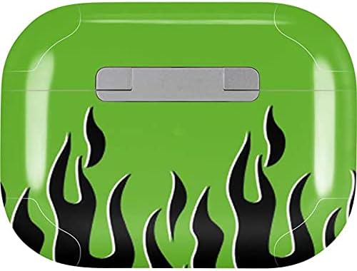 Skinit Decal Audio Skin Compatible with Apple AirPods Pro - Green Flames Design