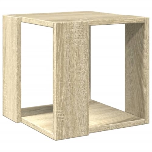 vidaXL Coffee Table - End Accent Side Table - Sonoma Oak Engineered Wood - with Storage - 32x32x30 cm - Modern Square Design - Living Room/Lounge/Office/Bedroom - 75kg Load Capacity