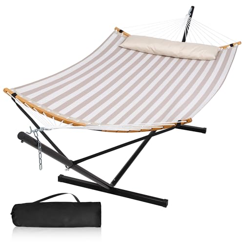Mansion Home Double Hammock with Stand for Outside, Quick Dry