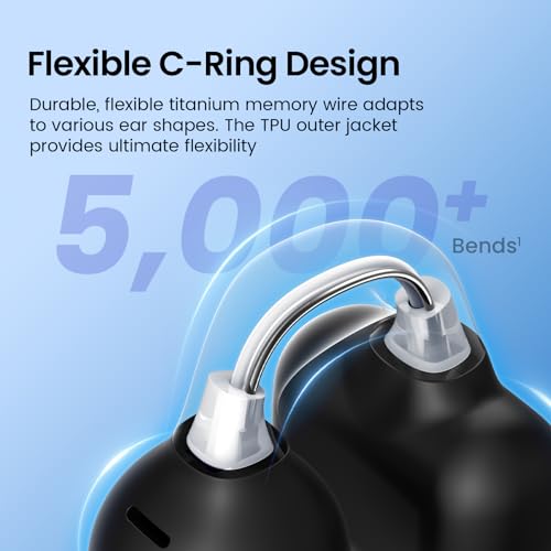 Clip On Earbuds, Open Ear Headphones Mini Air Conduction Headphones IPX6 Waterproof Bluetooth Earbuds, Bluetooth 5.4 Ear Clip Earphones for Running Walking, Workout - Black - Image 4
