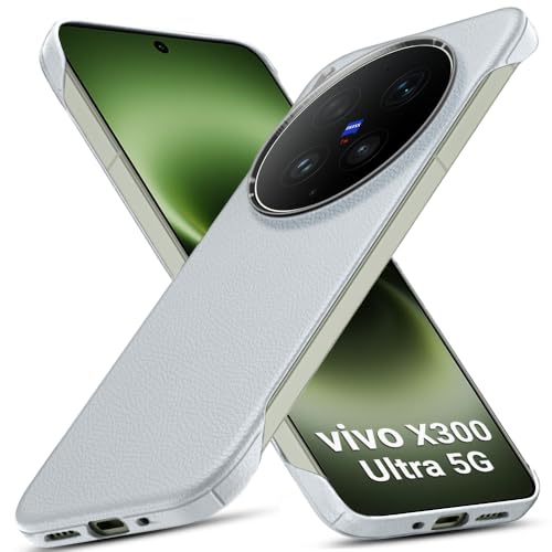 Image of TheGiftKart Hybrid Ultimate Slim Back Case Cover for Vivo X300 Ultra 5G | Lightweight Profile | Hard Back Case Cover for Vivo X300 Ultra 5G (PC & TPU, Metal Camera Ring, Leather Texture Finish, Grey)
