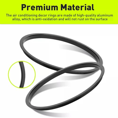 Image of Aluminum Alloy Vent Outer Rings Kit for Toyota Tacoma 2016-2023 (4pcs Black) - Air Conditioner Vent Trim Rings, Metal Interior Upgrade Accessories