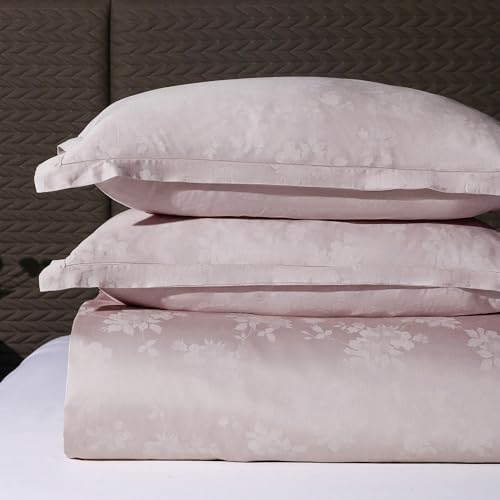 Image of Story@Home 500 TC Long Staple Premium Cotton Compact Yarn Bedsheet King 108 x 108 Inches Floral Soft Flat Sheet with 2 Pillow Covers 18 x 27 Inch -Ivory