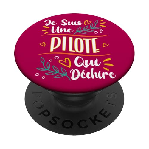 Une Pilote Qui Déchire Cadeau Pour Pilote Avion Femme PopSockets Adhesive PopGrip
