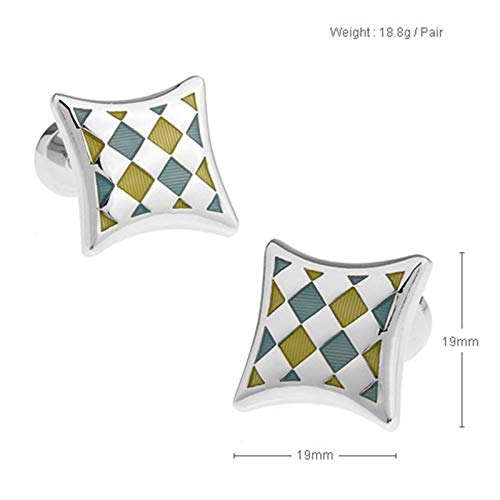 Mancuernillas cuadradas plateadas clásicas para hombre miniatura 5