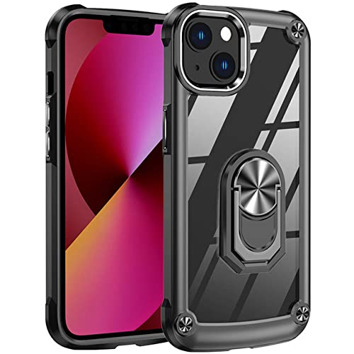 Étui de téléphone avec support d'anneau pour iPhone 14 Pro Max anti-chute et anti-jaunissement