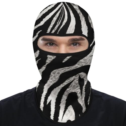 Balaclava con Estampado de Cebra Negro y Blanco para Hombres y Mujeres, Protección Solar, Transpirable, Máscara Integral para la Cabeza para Senderismo, Ciclismo, Correr, Conducción miniatura 1