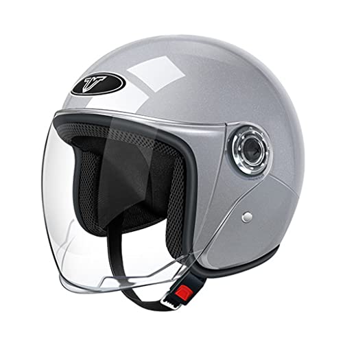 3/4 Half Motorcycle Helmet Dot Approved Fashion Open Face Vespa Helmet Men Women Multicolor For Adult For Cruiser Scooter Chopper Moped Helmet With Visor Goggles Four Seasons-E-55-65Cm #TOP2