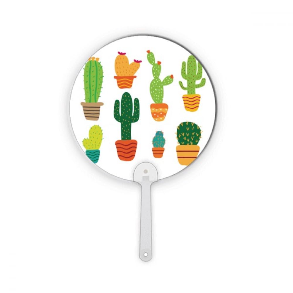 Pot cactus au motif rond éventail en plastique robuste et léger