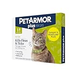 PetArmor Plus Flea and Tick Prevention for Cats, Cat Flea and Tick Treatment, 1 Dose, Waterproof Topical, Fast Acting, Cats Over 1.5 lbs