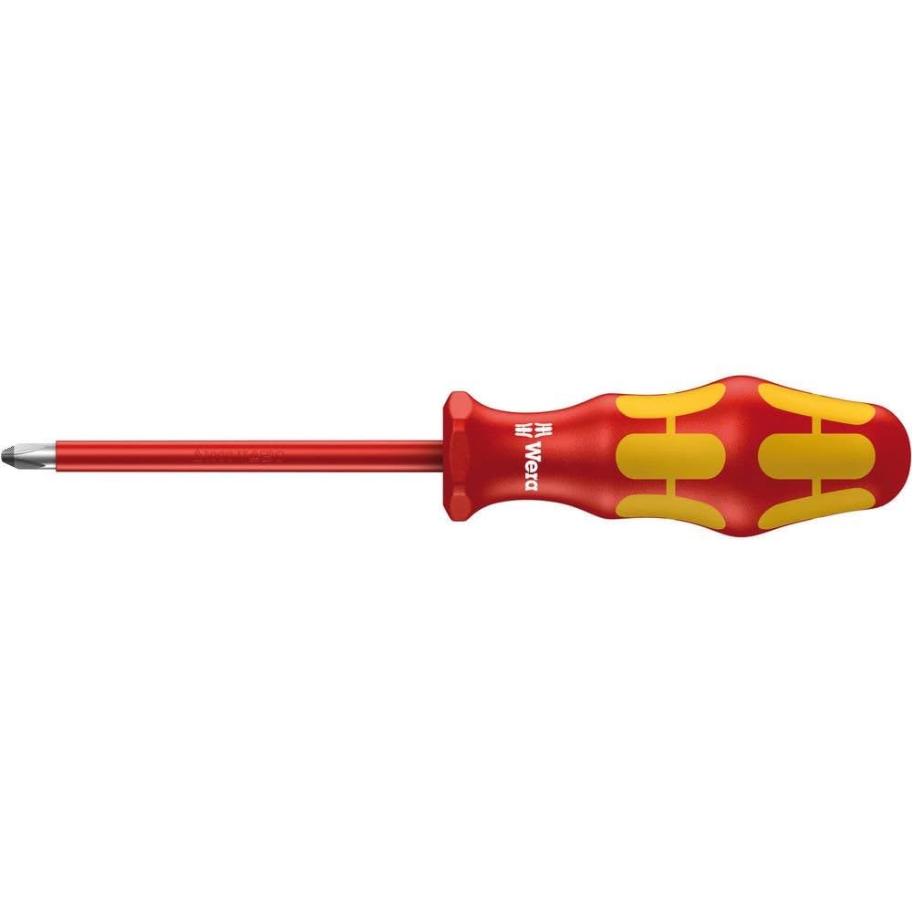 Wera 165i PZ0 x 3-1/8in Kraftform Plus Pozidriv insulated screwdriver, PZ0 x 3-1/8 in.