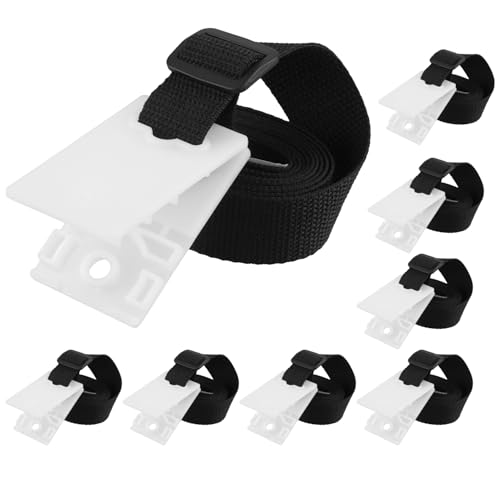 QWORK® Pack de 8 Sangles et Clips de Maintien, Accessoires de Rechange pour système d'enroulement de Piscine, pour couvertures de Piscine