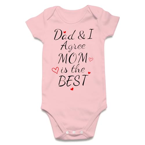 Image of UNIFACO Baby Girl Funny Bodysuit 6-12 Months I Love My Daddy And Mommy Baby Outfit Infant Cute Romper