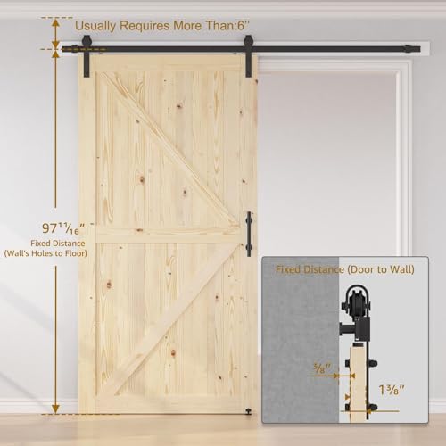 Image of SMARTSTANDARD 48in x 96in Sliding Barn Door with 8ft Hardware Kit Included