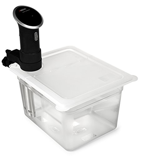 EVERIE Sous Vide Bundle Kit with Sous Vide Container 12 Quart, Collapsible Hinge Lid, Sous Vide Container Sleeve Compatible with Anova (Cooker Not Included)(Not Compatible with Nano or AN500-US00)