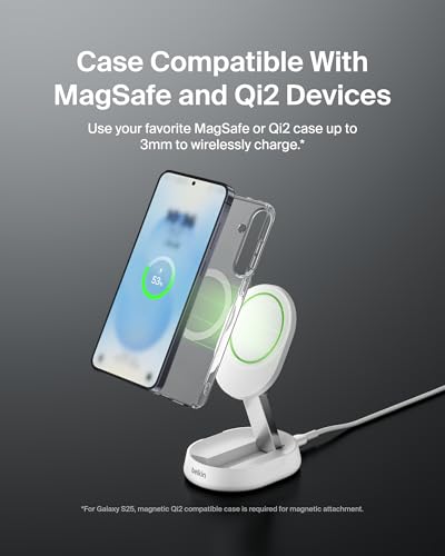 Belkin Qi2 15W Magnetic Wireless Charging Stand, Convertible Fast | MagSafe compatible, iPhone 16/16 Plus/16 Pro/15/14, AirPods Pro compatible, fast charging stand - image 8