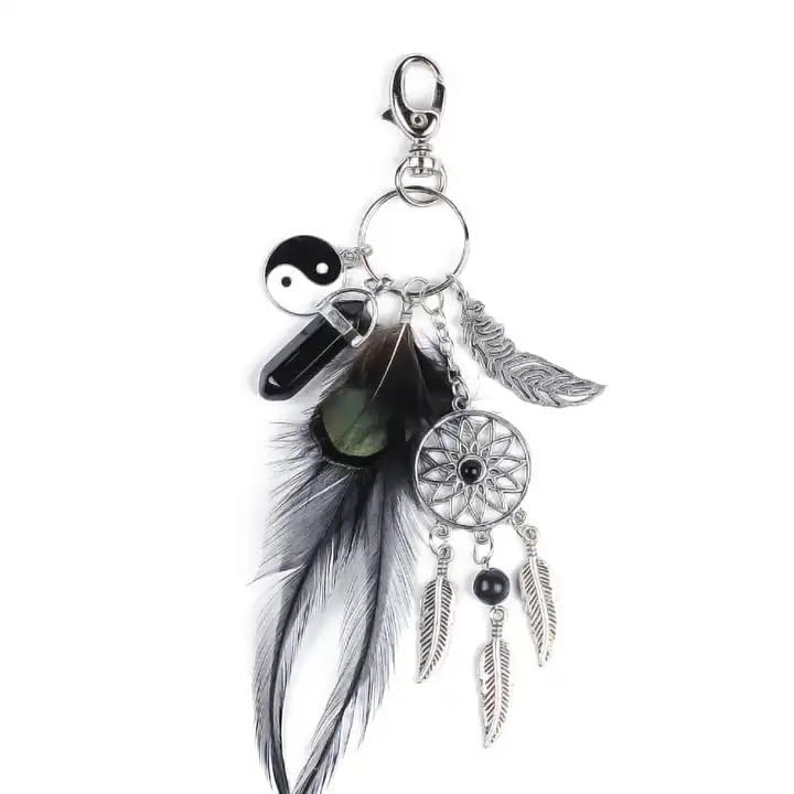 EZ Living Store EZ Living Feather Keychain Beige - Image 2