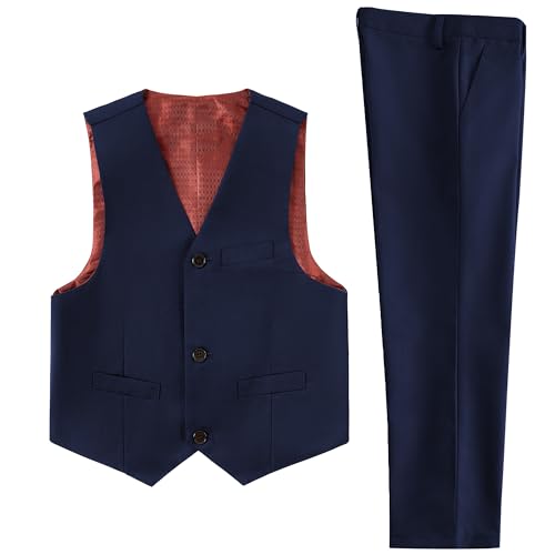 Reviews de Trajes y Blazers para Niño los más recomendados. 46 NaineLa Conjunto de trajes formales para niño, 2 piezas azul marino., 12 Años