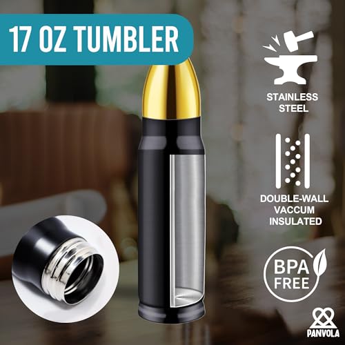 Panvola I Don't Snore I Dream I'm A Motorcycle Bullet Tumbler Snorers Motorcyclist Gift Biker Rider For Dad Husband Boyfriend Uncle Brother Stainless Steel Tumbler 17 oz Black - Image 7
