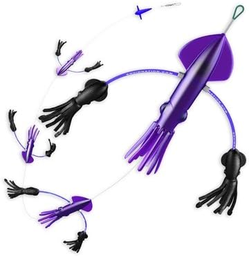 Flippy Floppy Thing Fishing Daisy Chain Tuna & Marlin Magnet by Squidnation (Purple & Black)