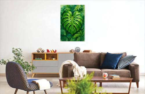 Impression botanique tropicale Monstera grand format 68,6x101,6 cm pour déco murale