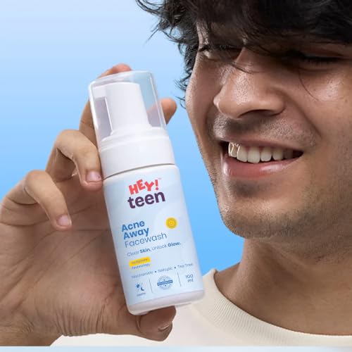Image of HEY TEEN Acne Face Wash for Teens & Kids 9+ Years | Foaming Cleanser for Boys & Girls | Helps Reduce Pimples, Acne & Excess Oil | with Niacinamide, Neem & Zinc PCA | Daily Face Wash for Oily Skin