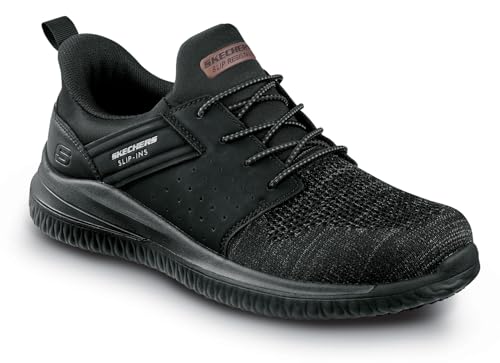 Skechers Hands Free Slip-Ins Collin, Men's, Black, Soft Toe, EH,Slip Resistant, Oxford, Work Shoe (8.0 M)