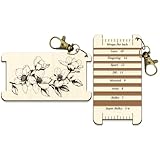 arricraft Magnolia Spinning Kontrollwerkzeug Blumen Dekogarn WPI Führungslehre Mit Verschluss Holzgarn Wickelführungsbrett Mit Diz Für Spinner Garnmesswerkzeuge Häkelzubehör