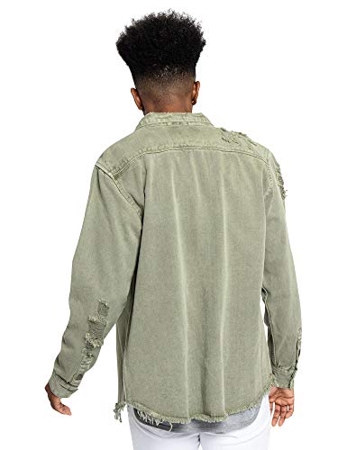 Image of VICTORIOUS Men's Distressed Denim Jacket