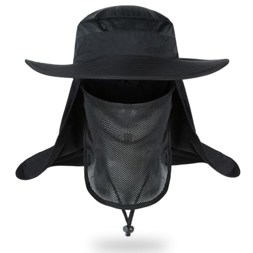 Image of GUSTAVE Mens Sun Hat Wide Brim Summer Sun Cap UV Protection Fishsing Hat Foldable Bucket Hat Outdoor