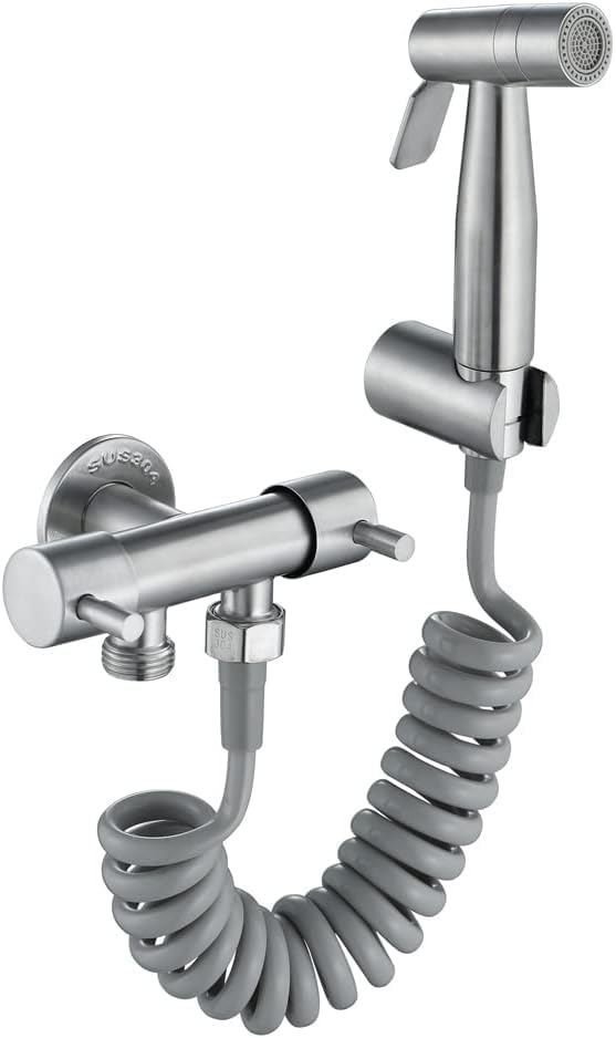 Toilet Handheld Bidet Sprayer with 1 5m Stainless Steel Hose Stainless Steel Hygiene Toilet Hand Shower Kit