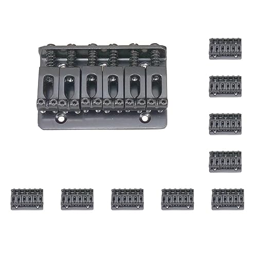 10のセットセット トップロード コンケーブ サドル 6 弦ブリッジ エレキギター用 黒の, 黒
