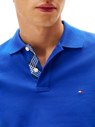 Polo casual de manga corta para hombre Tommy Hilfiger en corte regular con diseño de tapeta oculta y tejido con estiramiento miniatura 2