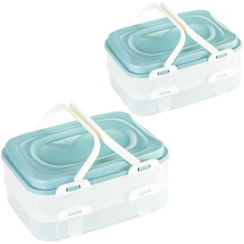LIVINJA Contenitore per il trasporto di torte e cupcake e muffin, 1 contenitore per feste, con pratico inserto di sollevamento, chiusura a scatto e