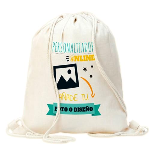 CUAC REVOLUTION Mochila saco niño personalizada. Mochila de cuerdas personalizada infantil para la...