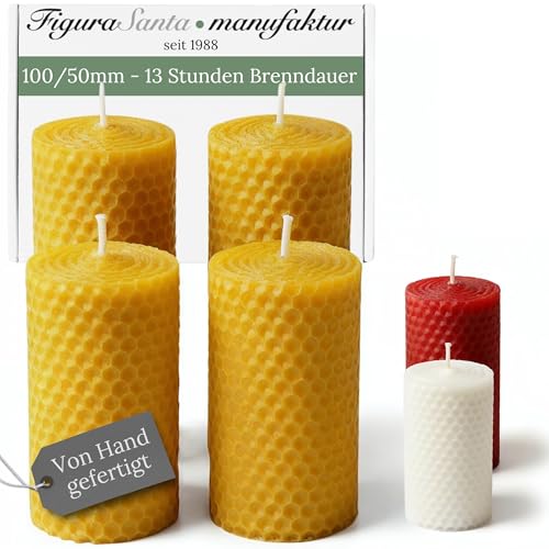 Figura Santa Bienenwachskerzen Adventskerzen 4er Set Kerzen...