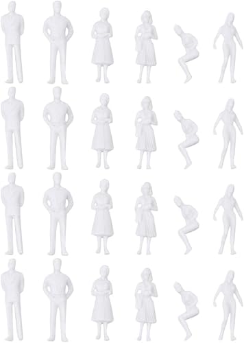 Figuras de personas pintadas Modelos realistas de plástico Figura miniatura blanca Modelos a escala de personas 50 piezas diferentes