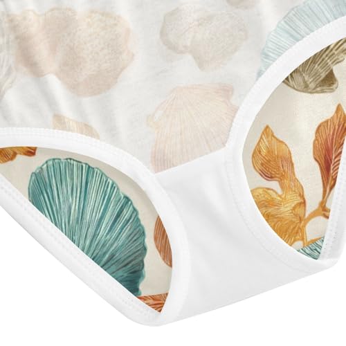 ZZKKO Shell Coral Ocean Girls Underwear Toddler Panties for Girls Comfort Brief Size 2T-8Y4