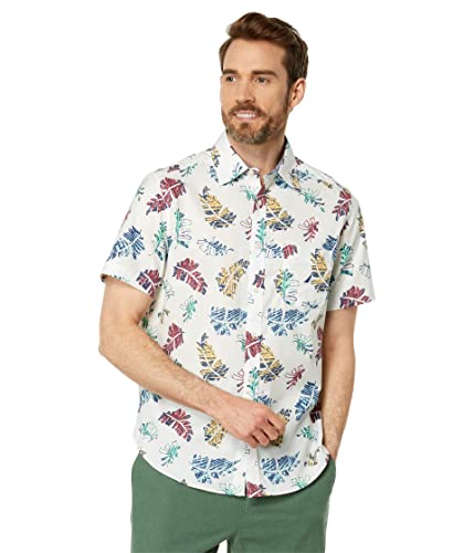 Nautica Sustainably Crafted Printed Short Sleeve Shirt Sail White MD
