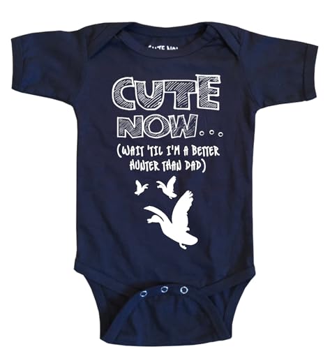 Cute Now... Wait 'Til I'm a Better Hunter Than Dad Baby Infant Duck Hunting Bodysuit Short Sleeve Cotton