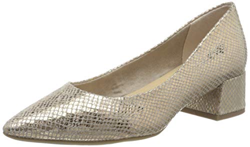 MARCO TOZZI 2-2-22300-24, Zapatos de tacón con Punta Cerrada Mujer, Beige Dune Met Str 437, 36 EU