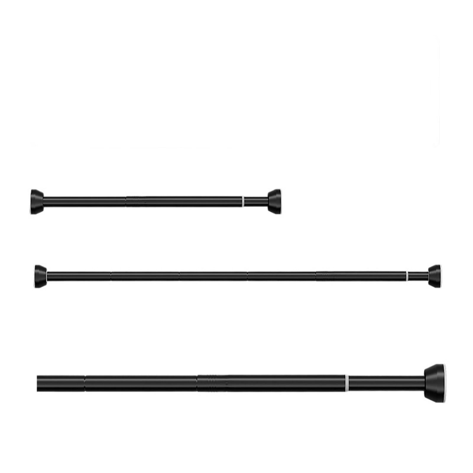 Adjustable Stainless Steel Clothes Drying Rack No-Drill Telescopic Pole Curtain Rod for Balcony Bathroom for Wardrobe and Cloakroom(BLACK65-135CM)