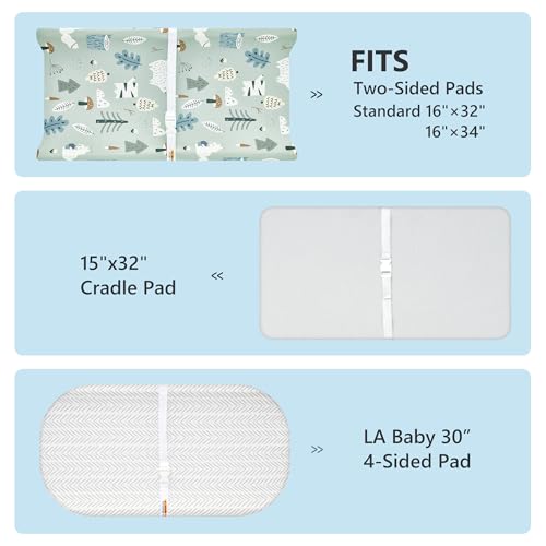 image for TILLYOU Changing Pad Cover Set in Soft Jersey Material - Fits 32
