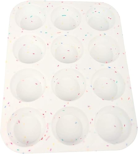 Miniatura 5 de SHEbaking Molde de silicona para magdalenas, 12 tazas, moldes para magdalenas, moldes antiadherentes para hornear muffins, fácil liberación,