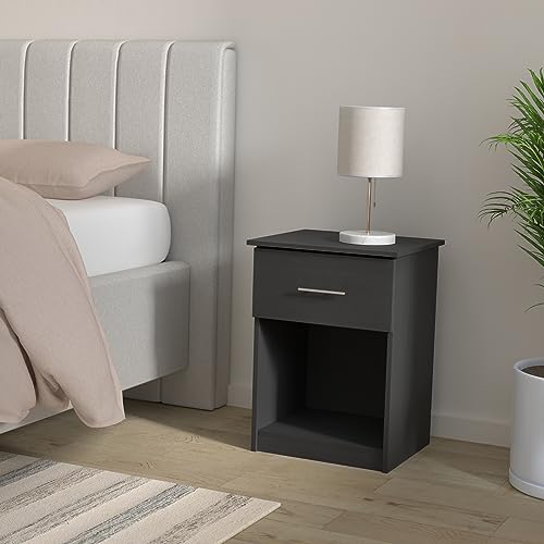 Image of Furinno Tidur Nightstand, Americano, 1-Pack Handle