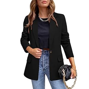 CRAZY GRID Womens Casual Blazer Jacket Long Sleeve Open Front Work Office Blazer Lapel Button Jacket