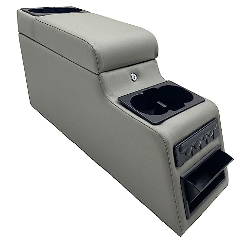 OBUYTO 31515 Deluxe Locking Center Console Compatible for Jeep CJ-5 1976-1983, CJ-7 1976-1986, Wrangler YJ 1987-1995 (Grey)